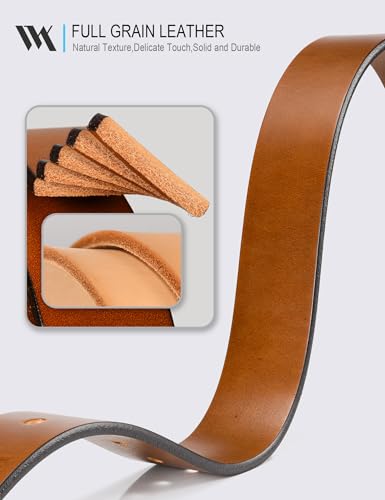 Image of WOLFANT Thicken Full Grain Leather Belt for Men,1.5 inch Italian Solid Leather | All-Day Comfy Heavy Duty Leather Belt for Casual, Work and Daily Wear