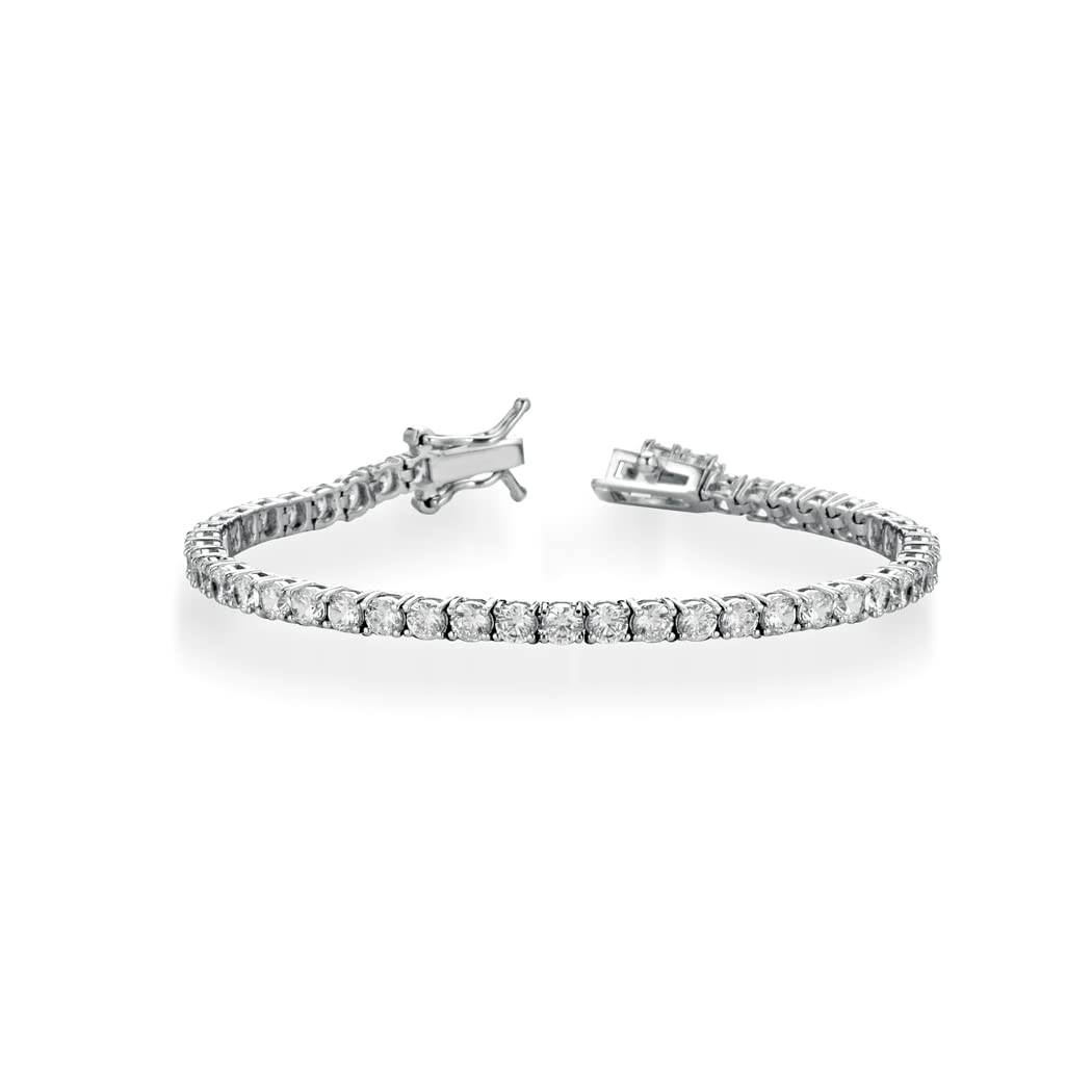Donipreziosi Bracciale Tennis in Argento 925 Rodiato con Zirconi, Made in Italy - Taglio Brillante 3 mm – Gioiello Unisex Uomo Donna Nickel Free – Varie Lunghezze