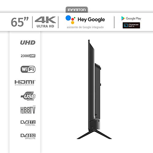 INFINITON-INTV-65AF2300--Televisor-Smart-TV-65-4K-UHD--Android-90--Google-Assistant--HBBTV--4X-HDMI--3X-USB-DVB-T2CS2-Modo-Hotel--Clase-A