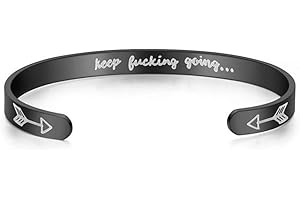 JczR.Y Inspirational Keep Funking Going Bracelet for Women