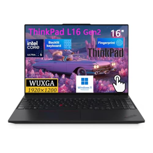 Image of Lenovo ThinkPad L16 Business Laptop, 16 inch WUXGA Display, Intel Ultra 5 225U | Lenovo 16in Touchscreen Business Notebook, 32GB DDR5, 2TB SSD, Windows 11 Pro, Fingerprint, Backlit, RJ-45 Ethernet, Black
