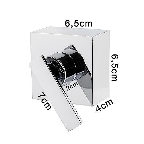 Bruno Acabamentos - Acabamento Registro Base Quadrada Alavanca Chata - CROMADO