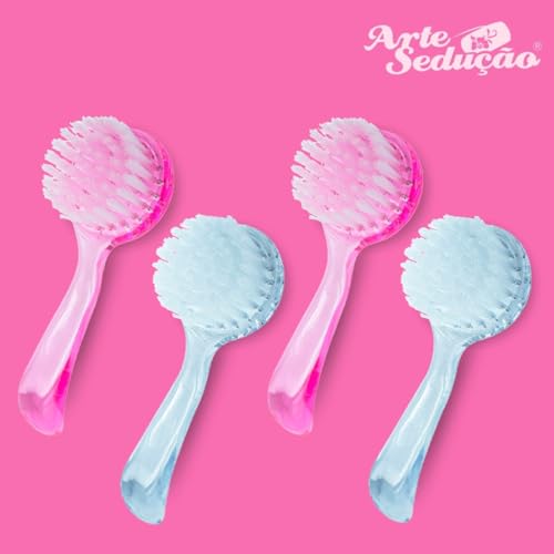 Kit 4 Escovinhas para Limpeza de Unhas Manicure e Pedicure
