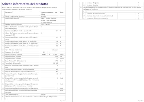 SAMSUNG UE65DU8070UXZT TV LED, 65 ", UHD 4K - 16