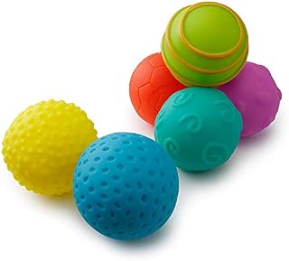 playkidz Super Durable 6 Pack Sensory Balls, Soft And Textured Balls for Babies And Toddlers