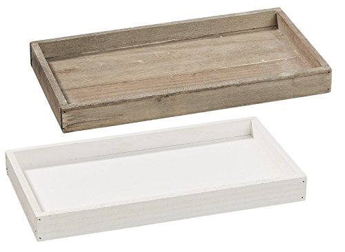 Holztablett Basic 30 x 16 x 3 cm, weiss