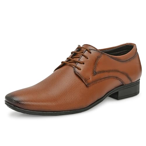 Image of Centrino Formal Shoes for Men | Lightweight Comfortable Office Shoes for Man Stylish | Cushioned Insole Lace-Up Shoes for Men | Durable TPR Sole | Trendy Classic Design Footwear for Men (8119)