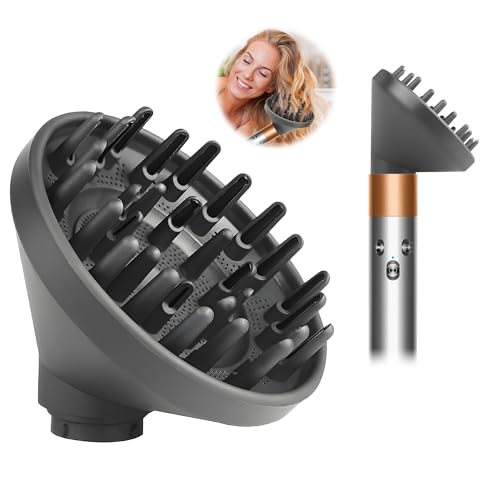 WAJIAYON Upgraded Diffuser Attachment for Dyson Airwrap HS05 HS03 HS01, Converting for Dyson Airwrap Styler to Hair Dryer Diffuser Attachment, Bigger Diffuser Nozzle to Dryer Faster-Grey