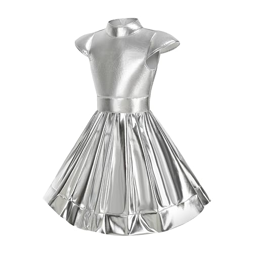 Disfraz Alien Plateado para Niñas 8-9 años miniatura 2