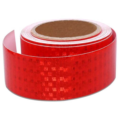 Fita refletora de segurança vermelha de 5 cm x 30 metros, fita refletora vermelha para trailers e ca