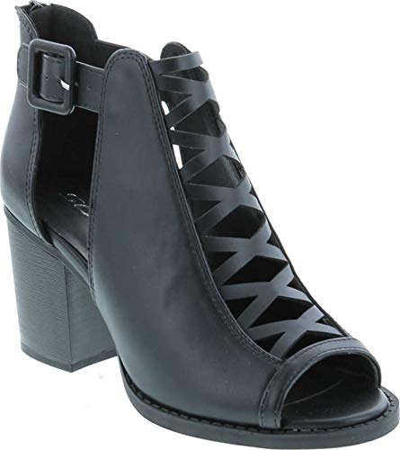 Image of Soda Aran ~ Women Open Toe Crisscross Straps Back Zipper High Heel Fashion Sandal with Adjustable Ankle Strap