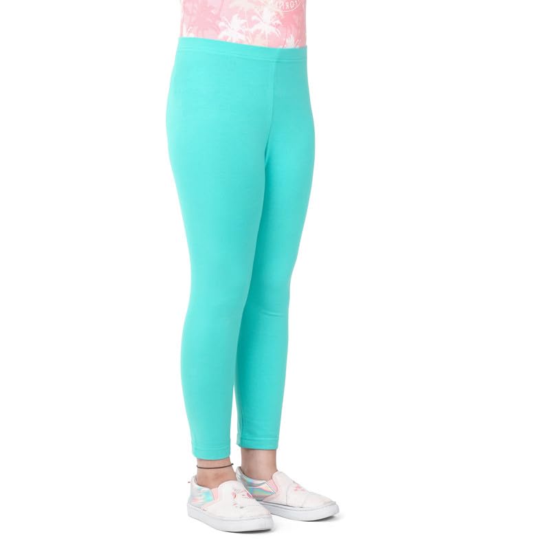 Image of ARIEL Cotton Printed Non-Transparent Regular Fit Ankle Length Leggings for Girls