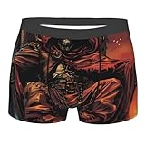 Pevtufa Dark Skull King Throne Print Underwear For Men Comfy Cozy Holiday Boxer Briefs Black