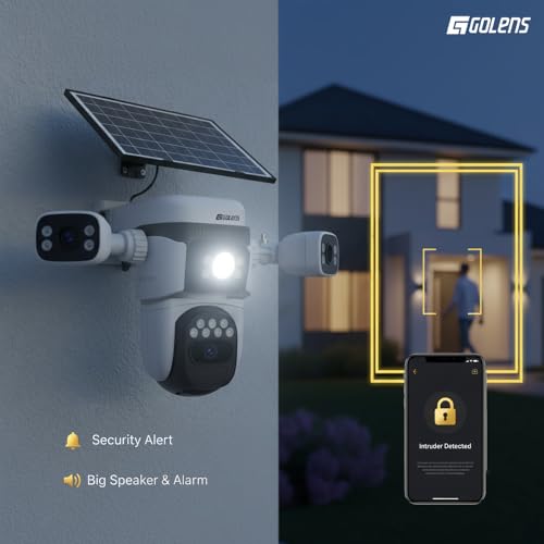 Image of WC22K Solar ECO 4G Solar Security Camera with 3 Lens, 360 Pan Tilt View, AI Human Detection, Color Night Vision, Dual Light Alarm, 12000mAh Battery, Two Way Audio, Waterproof Outdoor Surveillance