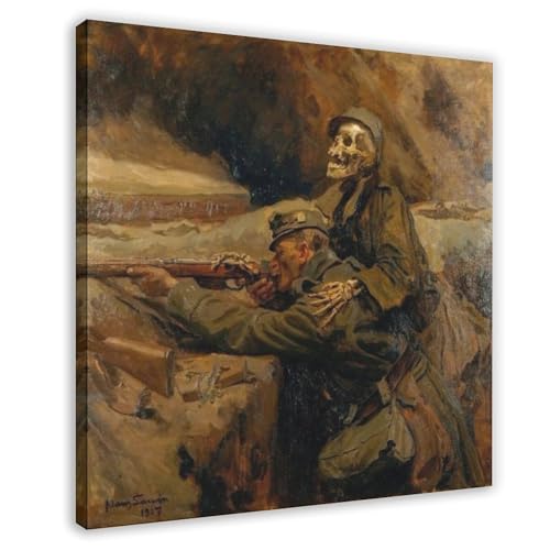 Toile Hans Larwin Soldat und Tod Décoration murale salon et bureau