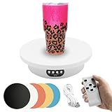 Fotoconic Remote Control Motorized Rotating Display Stand, 8'/20cm Rotary Electric Rotation Turntable for Crafts Jewelry Product Display, 360 Photography Video Taking Lazy Susan