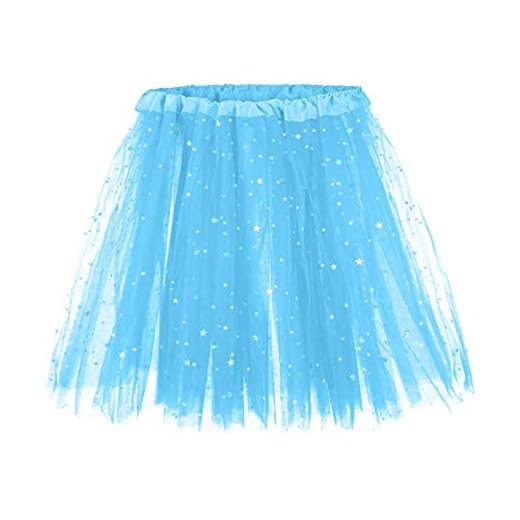 Golden Skirt Belly Dancing Outfit Black 2025 Gifts Women Skirt Petticoat Cute Underskirt Petticoat Ballet Swing Skirt Puffy and Fashion Tutu Skirts for Girls Gold Skirt for Women (Sky Blue, One Size)