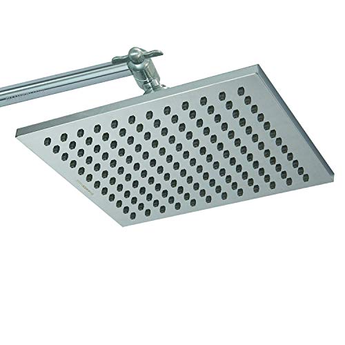 Luxury Spa Series: Brushed Nickel Rain Shower Head, 8-Inch Square...