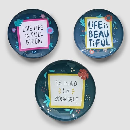Image of Amazon Basics Life is Beautiful Metal Decorative Fridge Magnet | Gift Items for Women and Men | Home Decoration Gift Item | Set of 3 | Stylish Fridge Magnet 1x9 CM, 1x7 CM