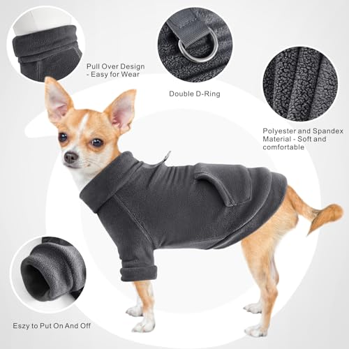 Chandail en polaire noir XXL pour grand chien avec anneau de laisse Idepet