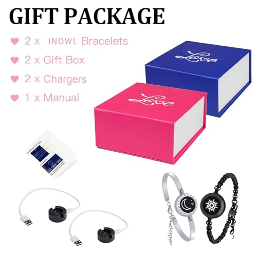 INOWL Long Distance Touch Bracelets, Vibration & Light up for Love - Image 5