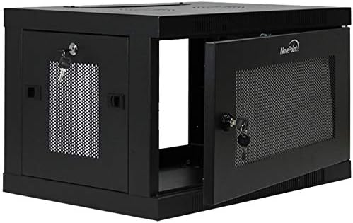NavePoint 6U Server Cabinet Wall Mount Rack Enclosure with Perforated Door, Locking, Removable Side Panels 6U Network Cabinet 17.7 Deep, 19 Inch Server Rack for IT and A/V Equipment