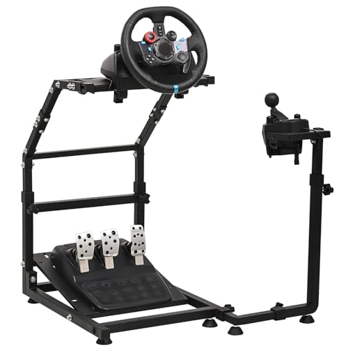 CXRCY Soporte para volante de carreras compatible con Logitech G920 G29 G25 G27, simulador de conducción profesional para juegos de altura ajustable, rueda y pedales no incluidos
