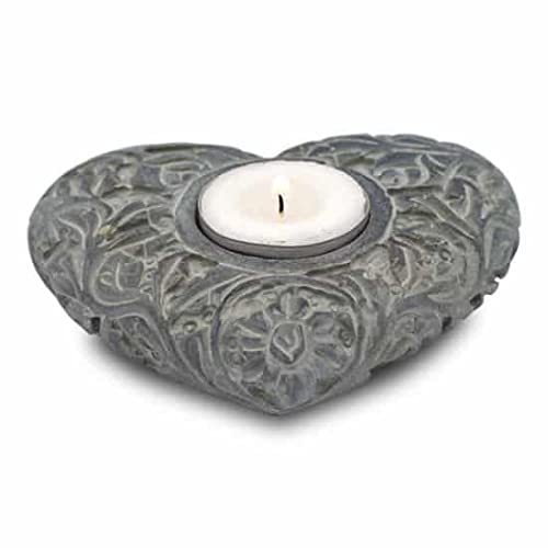 Sacred Essence Porte-bougie et porte-encens en forme de cœur (pierre) 11 cm x 9 cm Cover