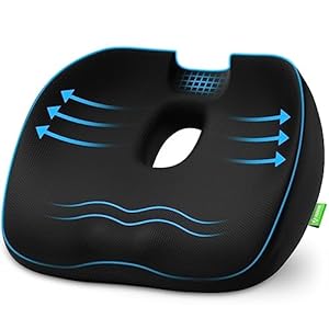 AUVON Innovative Donut Pillow Hemorrhoids Scientific Center Hole and Tailbone Cutout, Orthopedic Pain Relief Donut Seat Cushion for Coccyx, Sciatica, Postpartum Pregnancy, After Surgery Sitting Relief