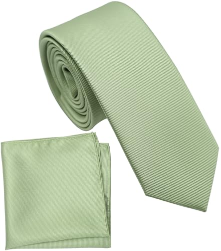 Image of Boy's Solid Tie with Pocket Square Set, Regular Necktie for Children and Kids, Self-Tied