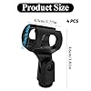 Microphone Clips, 4 Pcs Adjustable Angle Mic Holder Clips for Microphone Rubber Flexible Mic Holder Black Wireless Mics Holders Clamp for Mic Stand Handheld Microphones Recording Condenser Microphones #1