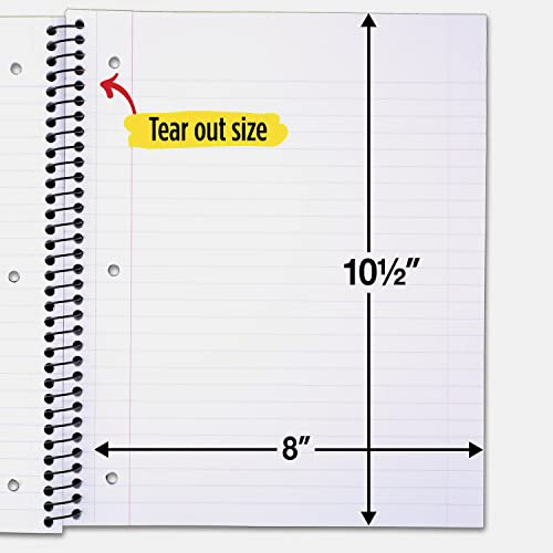 Five Star Spiral Notebook, 5-Subject, Wide Ruled Paper, 200 Sheets, 10-1/2" X 8", Black (72045) #TOP4