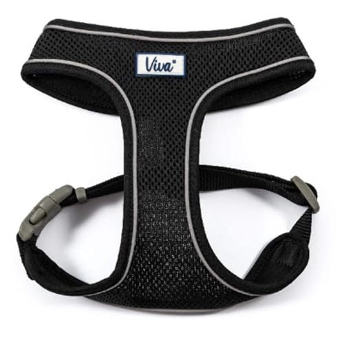 Padded Dog Harnesses Ancol Viva Lightweight Breathable Comfort Mesh Dog Harness Black Size Small (Fits Girth 34-45 cm)