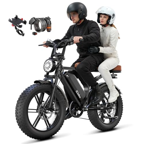 Image of Electric Bike for Adults, Peak 1500W Motor Retro E Bike, Range 65 /120Miles, 48V 15Ah Removable Battery, 20 inchx4 inch Fat Tires, Full Suspension, APP Control, Off-Road Ebike for City Commuting