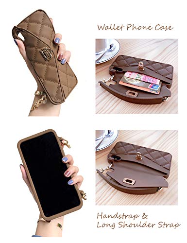 Capa carteira UnnFiko compatível com iPhone, design de bolsa de luxo fofo, bolsa de cartão flip bols
