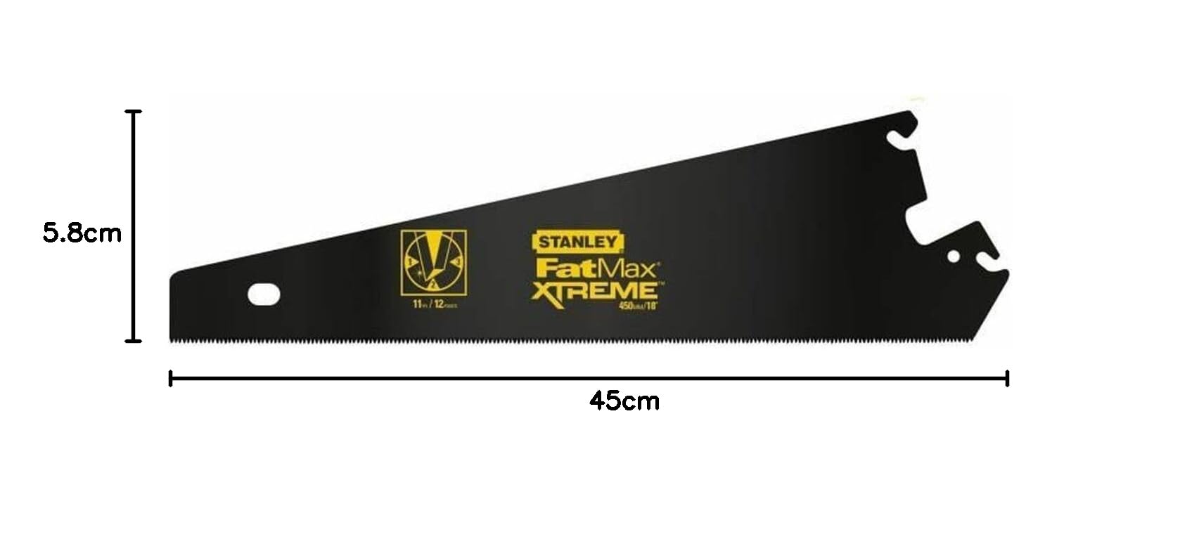STANLEY - 0-20-204 Lame Xtreme Fine 450 Mm 1P Apl - Gamme FATMAX - Fabriqués En France - Système InstantChange - Denture JetCut 11 Dents - Traitement Blade Armor