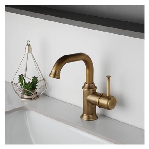 Grifos de baño de latón antiguo Grifo mezclador Grifos multifuncionales Grifo de lavabo de baño de una sola manija giratorio de 360 ​​grados Grifo de lavabo
