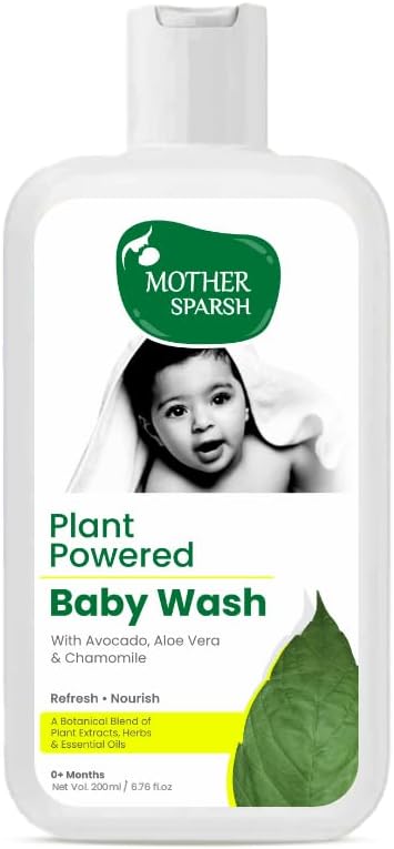 Mother Sparsh Plant Powered Natural Hydrating Baby Wash WIth Avacado Oil & Coconut - 200 ml