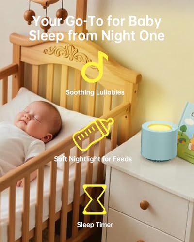 Image of Sleep Sound Machine: Red Light Therapy White Noise Sound Machine with 38 Soothing Sounds & Calming Womb Soother, Memory Function, Dimmable Nursery Night Light with Timer for Baby Adult Gift (Slate)