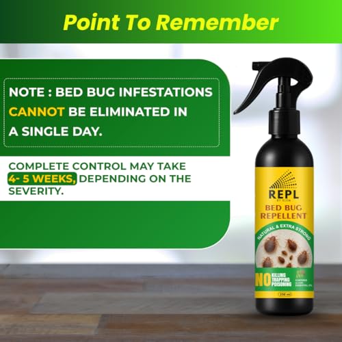 Image of Repl Bed Bug Repellent (250 X 2) ml for Home | Made of Natural Essential Oils for Long-Lasting Protection | Khatmal Spray for Mattress | Not Bed Bug Killer Insect Repellent | Pack of 2