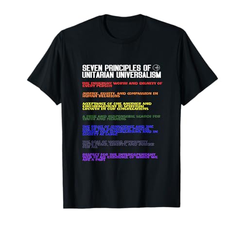 Unitarian Universalism Seven Principles Flaming Chalice T-Shirt