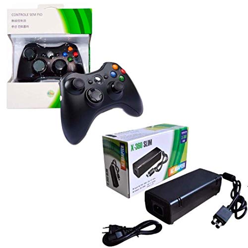 Fonte Xbox 360 Slim Feir + Controle Xbox 360 S/ Fio Feir