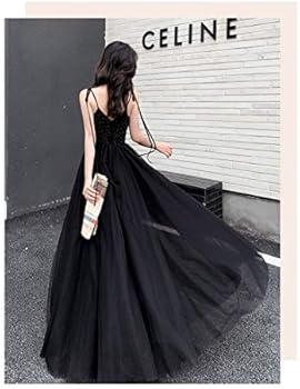 Amazon | ロングドレス 演奏会 演奏会用 ドレス黒 チュール ロング