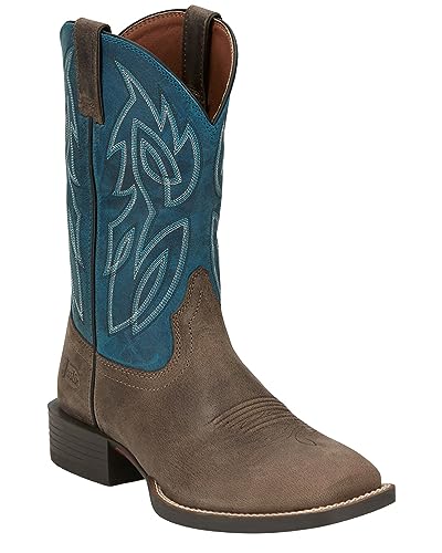 Image of Justin Canter 11 inch Western Boots for Men, Full Grain Leather, Woven Lining, Square Toe, Slip-Resistant Rubber Outsole