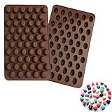 Bustlwor 55 Mini Moldes de Silicona de Grano de Café para Hornear, Molde Bombones Silicona, Grano de Café Molde en Forma de Chocolate, para Bomba de Chocolate Caliente, Pasteles