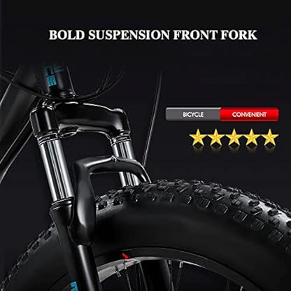 24/26 Zoll Mountainbikes, Fat Tire Mountain Trail Bike für Erwachsene, 7/21/24/27/30-Gang-Fahrrad, Rahmen aus Kohlenstoffstahl mit doppelter Vollfederung und Doppelscheibenbremse – Bild 7