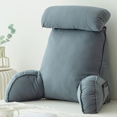 HEATHE Reading Pillow with Arms, 75×40×50cm, Blue Gray