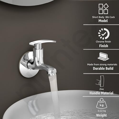 Image of Plantex Single Lever Bib Cock Water Tap for Bathroom with Brass Spindle /Wash Basin Tap for Home /Tap for Bathroom with Water Saving Aerator-(Samar-Chrome)