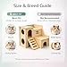 Tiny Hamster Maze Wood House Fun Slide House Double-Decker Hut for Dwarf Gerbil Mouse Mice Rat Small Animals(Only for Small Hamster)