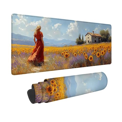 Tapis de Souris XXL Tournesol Jaune Grand Format Souris Gamer et PC
